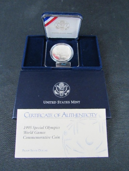 1995 US Special Olympics Silver Proof Dollar MIB