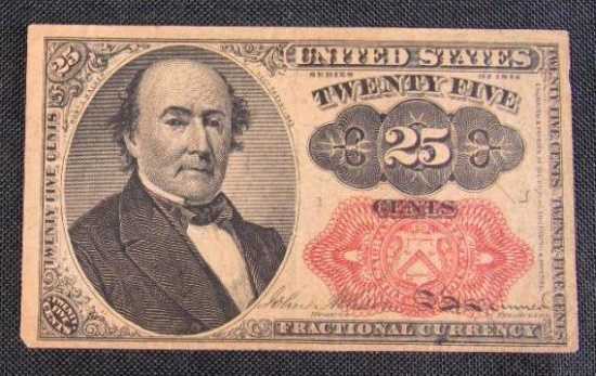 1874 25 cent US Fractional Currency Note