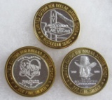 Lot (3) .999 Silver $10 Casino Token Lot- Sam's Town, Silver City, McCarran Airport