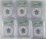 Lot (6) Arizona Charlie's $1.00 Casino Chips ICG Graded Samples