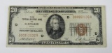 1929 $20 National Currency Federal Reserve Bank of Cleveland Note