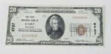 Rare 1929 $20 National Currency Note-First National Bank Hart, Michigan