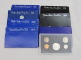 1968 through 1974 US Mint Proof Sets Run (Lot 7 Sets)