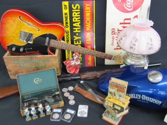 Huge Auction Antiques Firearms Advertising Guitars