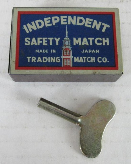 Antique Japan Tin Wind-Up Novelty Match Box Sparking toy
