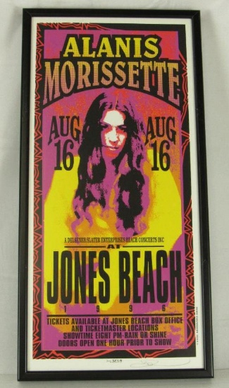 Beautifully Framed Artist Signed (Arminski) Alanis Morissette Concert Poster (1996)