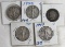 Lot (5) Vintage US Silver .50 Half Dollars