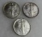 Lot (3) 1992 & 1993 US .999 Silver Eagle Dollar Coins