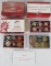 Lot (3) 2008, 2009, & 2010 US 90% Silver Proof Sets w/ Dollars