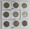 Lot (9) 1942-1944 Walking Liberty Silver Half Dollars