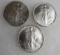 Lot (3) 1993 US .999 Silver Eagle Dollar Coins