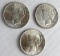 1922, 1923, 1923 Silver Peace Dollars