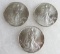 Lot (3) 1993 US .999 Silver Eagle Dollar Coins