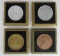 Set (4) Vintage Coin Themed Wall Hanging Plaques