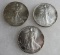 Lot (3) 1992 US .999 Silver Eagle Dollar Coins