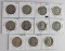 Lot (11) 1953-D, 1954, 1954-D Franklin Silver Half Dollars
