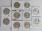 Lot (10) Mixed Date 1950's Franklin Silver Half Dollars