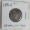 1875 S Silver US Seated Liberty .20 Twenty Cent Piece
