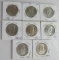 Lot (8) Mixed Date 1960's Franklin Silver Half Dollars
