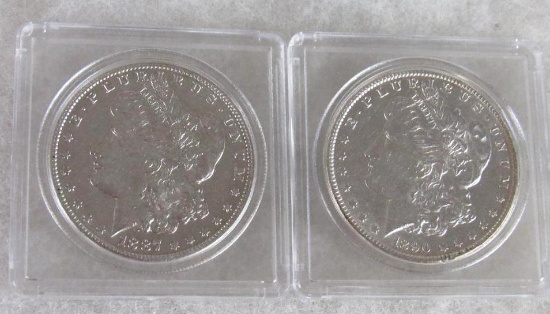 1887-S & 1890-S Morgan Silver Dollars