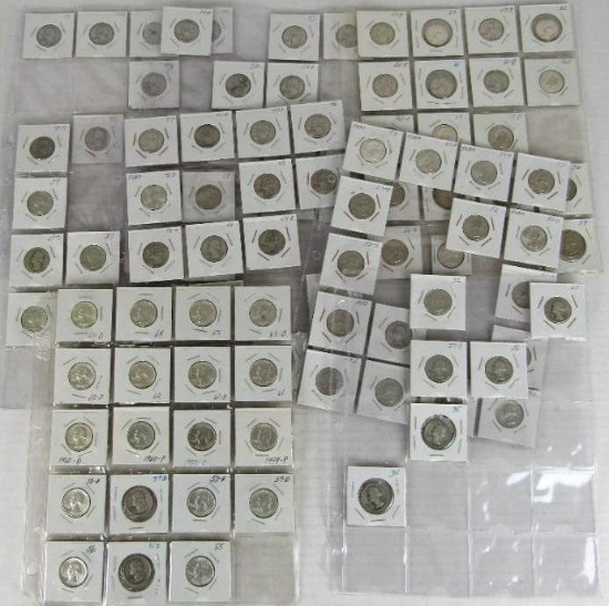 Lot (105) 1932-1964 Washington Silver Quarters $26.25 Face Value