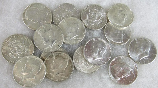 Lot (15) 1964 Silver Kennedy Half Dollars ($7.50 Face)