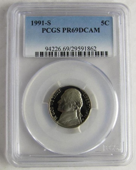 1991-S Jefferson Nickel PCGS Proof 69 Deep Cameo
