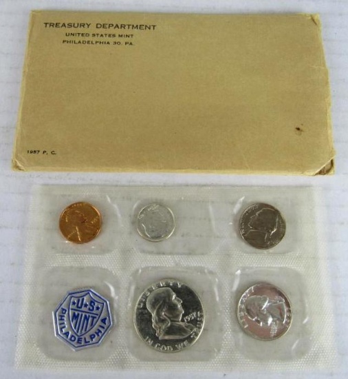 1957 P Silver Mint Proof Set in Original Envelope