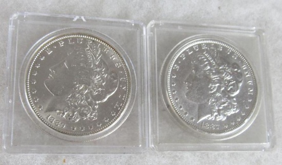 1887 & 1889 Morgan Silver Dollars