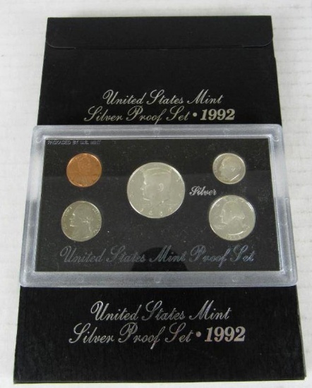 Lot (2) 1992 US Silver (Black Box) Proof Sets MIB