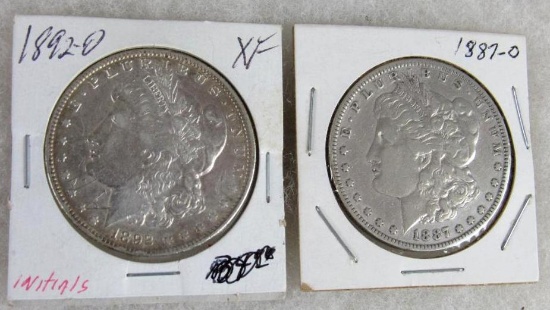 1887-O & 1892-O Morgan Silver Dollars