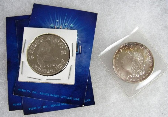 Lot (2) .999 Silver 1 oz. Rounds, Including Beanie Babies