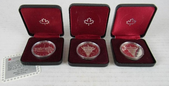 Lot (3) 1982 & 1984 Canadian Proof Silver Dollars