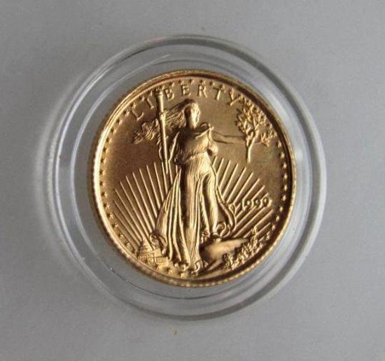 1999 US Gold $5.00 Eagle 1/10 oz Gold Coin