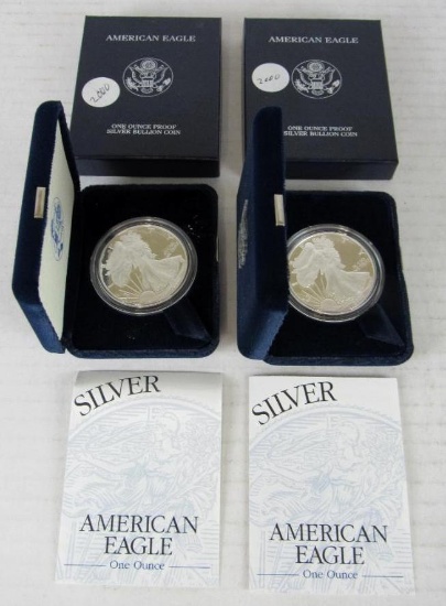 Lot (2) 2000 US Silver Eagle Bullion Coins MIB .999