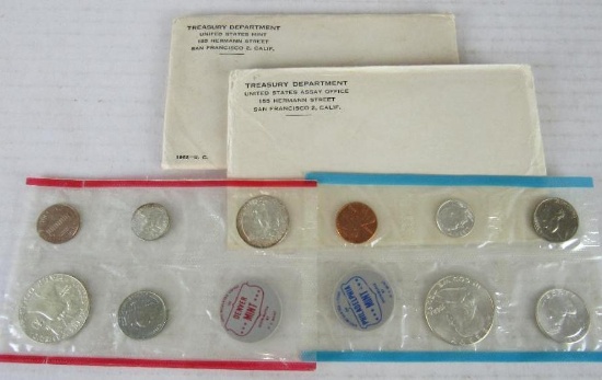 Lot (2) 1962 P& D Silver Mint UNC Sets in Original Envelope