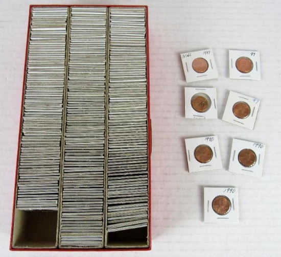 Huge Collector Box (260+) 1990 - 1999 US Lincoln Cent Pennies .01