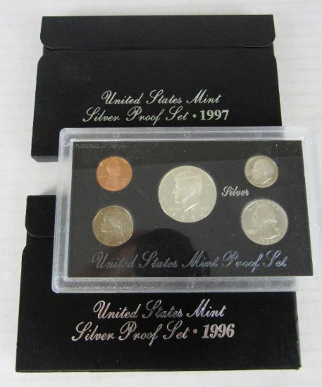 Lot (2) 1996 & 1997 US Silver (Black Box) Proof Sets MIB
