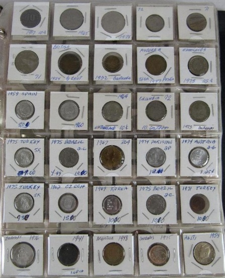 Estate Lot (140) Assorted Vintage Foreign Coins w/ Silver