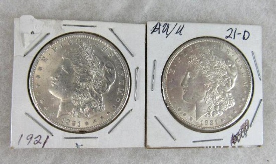 1921 & 1921-D Morgan Silver Dollars