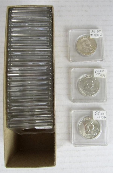 Lot (27) 1948-1959 Franklin Silver Half Dollars Mixed Dates