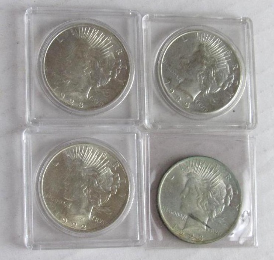 1922, 1923, 1923, 1925 Peace Silver Dollars