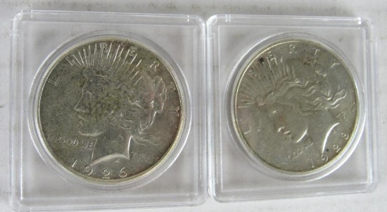 1926-S & 1928-S Peace Silver Dollars