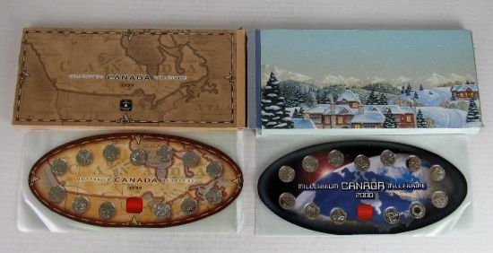 1999 & 2000 Canada Comemmorative Milennium Quarter Sets MIB