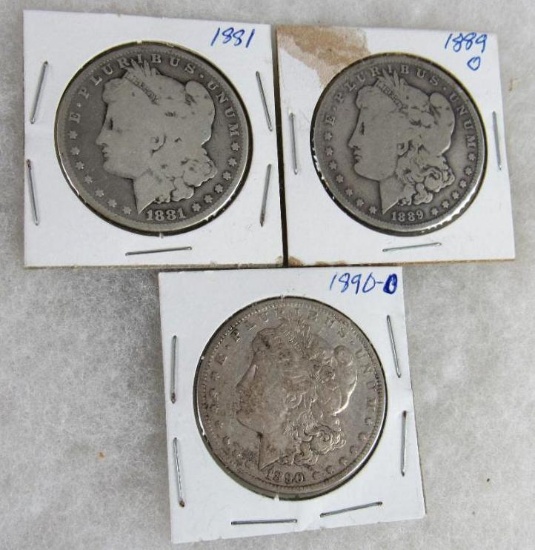 1881, 1889-O, 1890-O Morgan Silver Dollar Lot