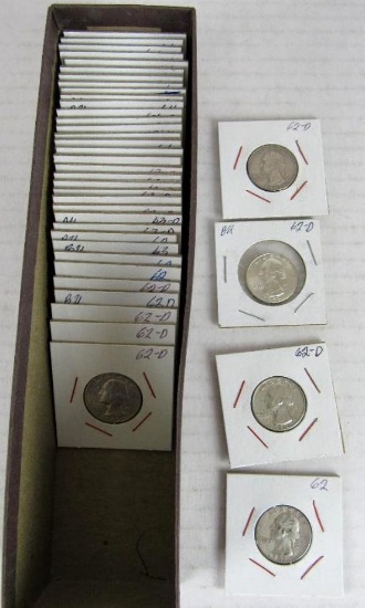 Lot (39) 1962, 1963, 1964 Silver Washington Quarters