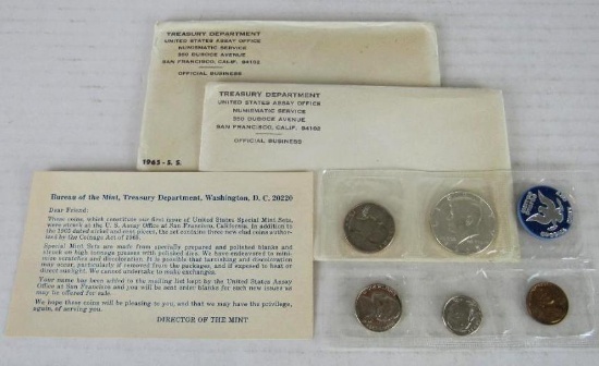 Lot (2) 1965 P Special Mint Sets w/ 40% Clad Silver in Original Envelope