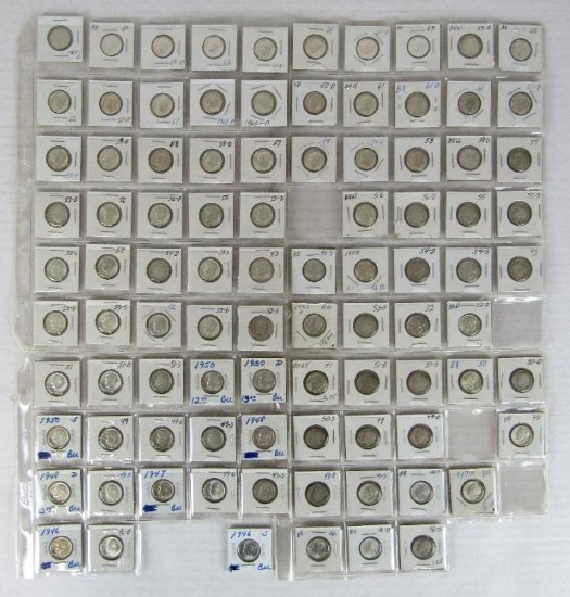 Lot (90+) 1946-1964 Silver Roosevelt Dimes