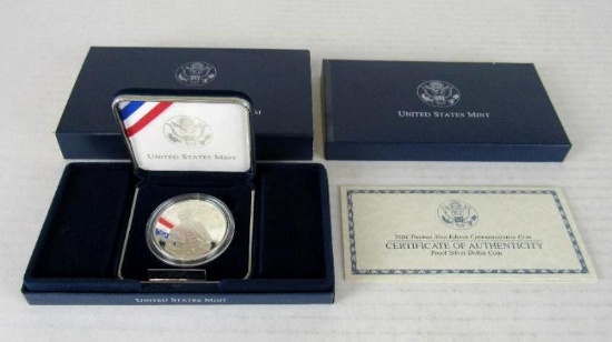 Beautiful 2004 Thomas Alva Edison US Mint Silver Proof Dollar MIB