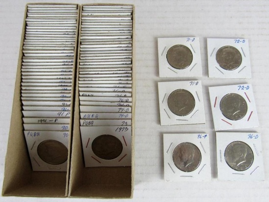 Estate Fresh Lot (82) 1970 - 2000 US Kennedy .50 Half Dollars